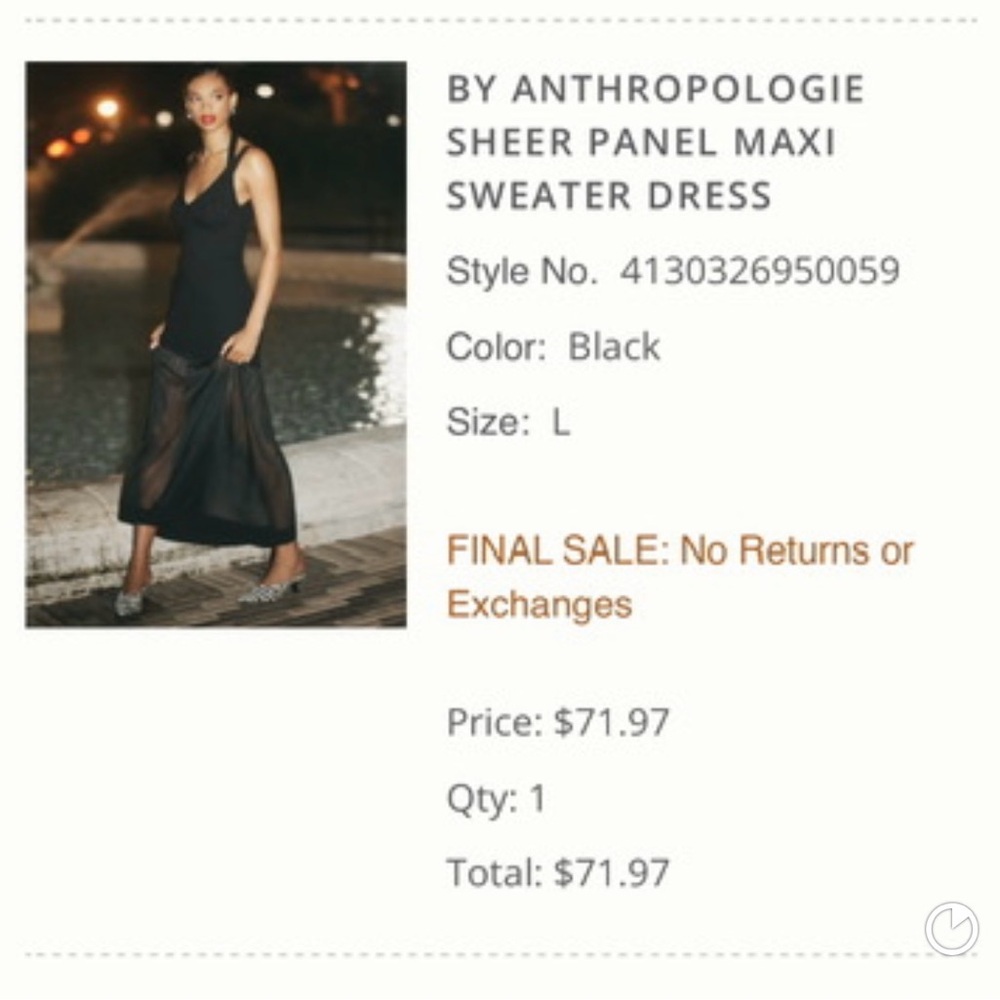 Anthropologie Black Sheer-Panel Maxi Sweater Dress